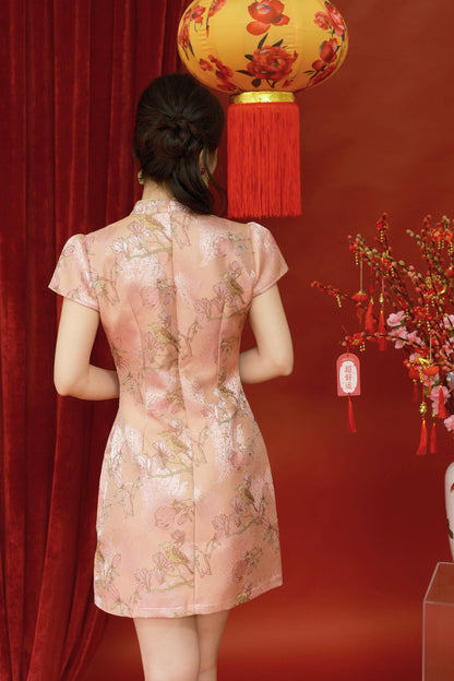 Blossom Elegance Floral Qipao Dress