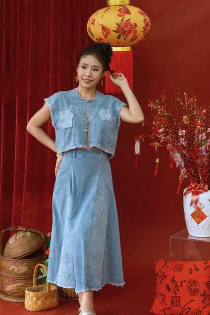 Marais Washed Denim Two-Piece Set