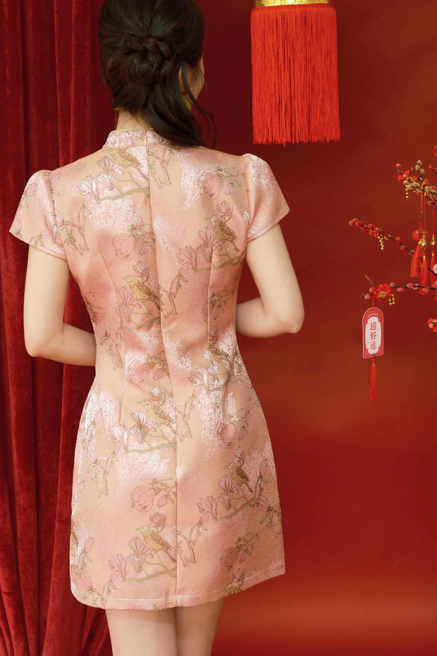 Blossom Elegance Floral Qipao Dress