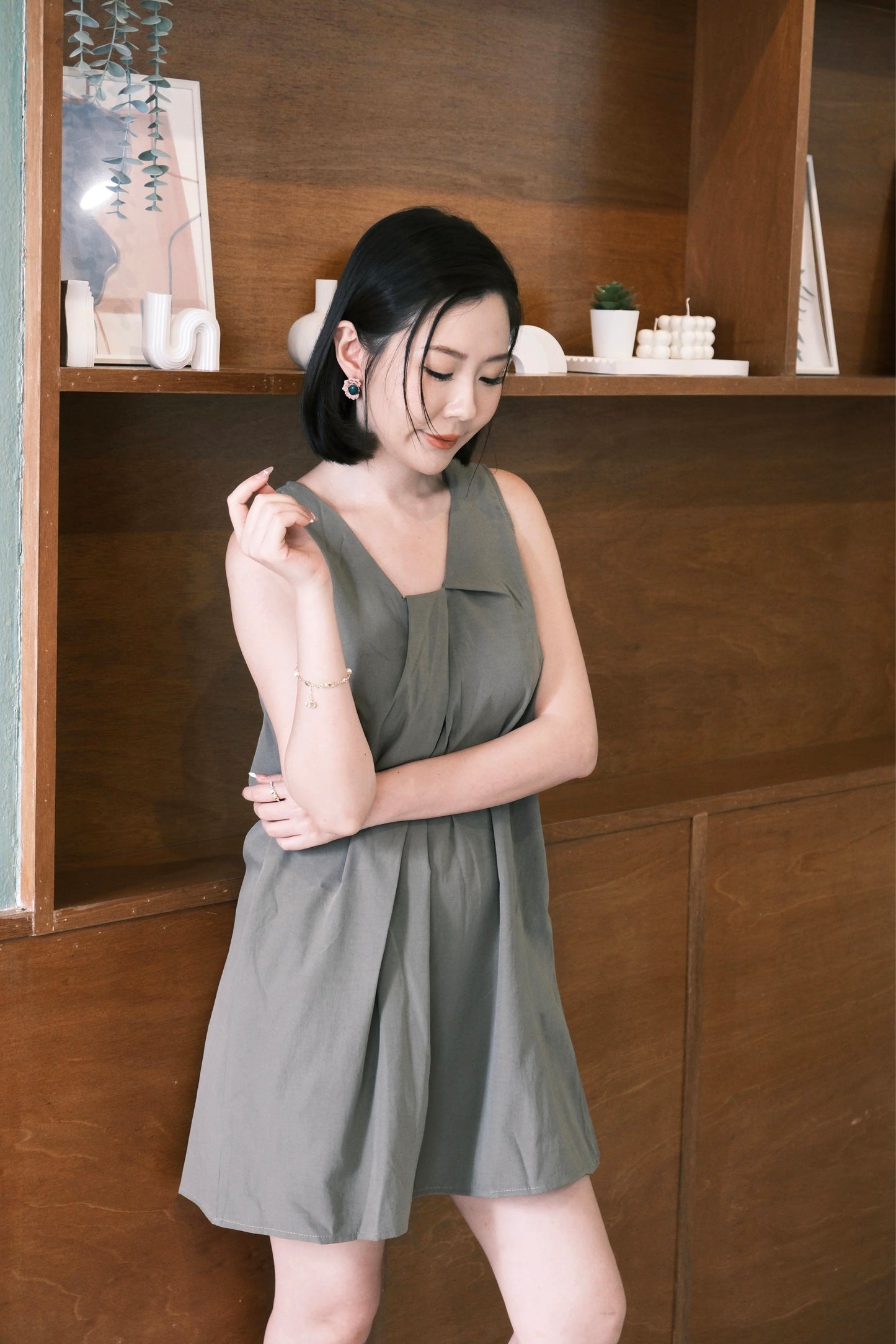 Elara Pleated Swing Mini Dress