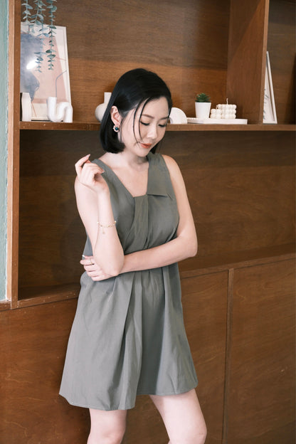Elara Pleated Swing Mini Dress