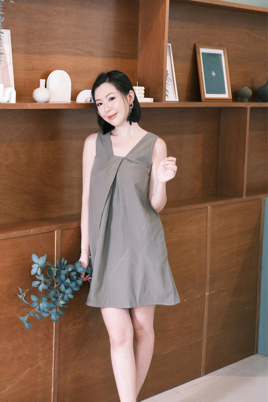 Elara Pleated Swing Mini Dress