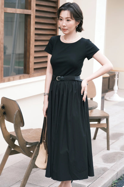 Margot Belted Dress in Black