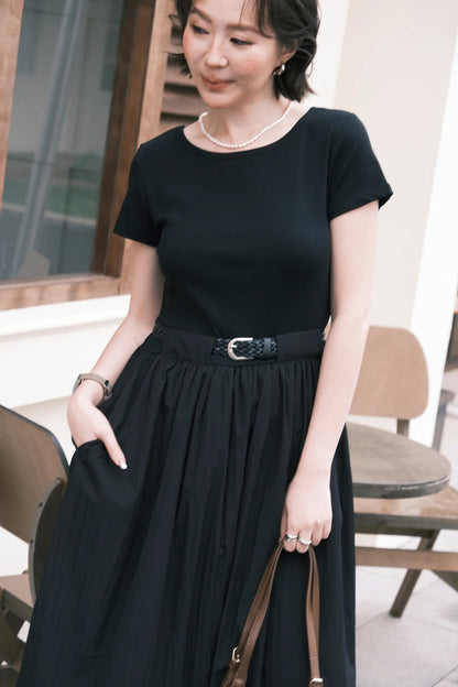 Margot Belted Dress in Black