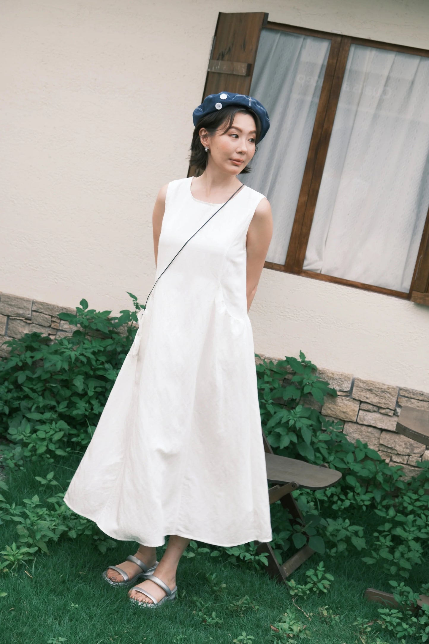 Elodie Midi Dress in Soft White