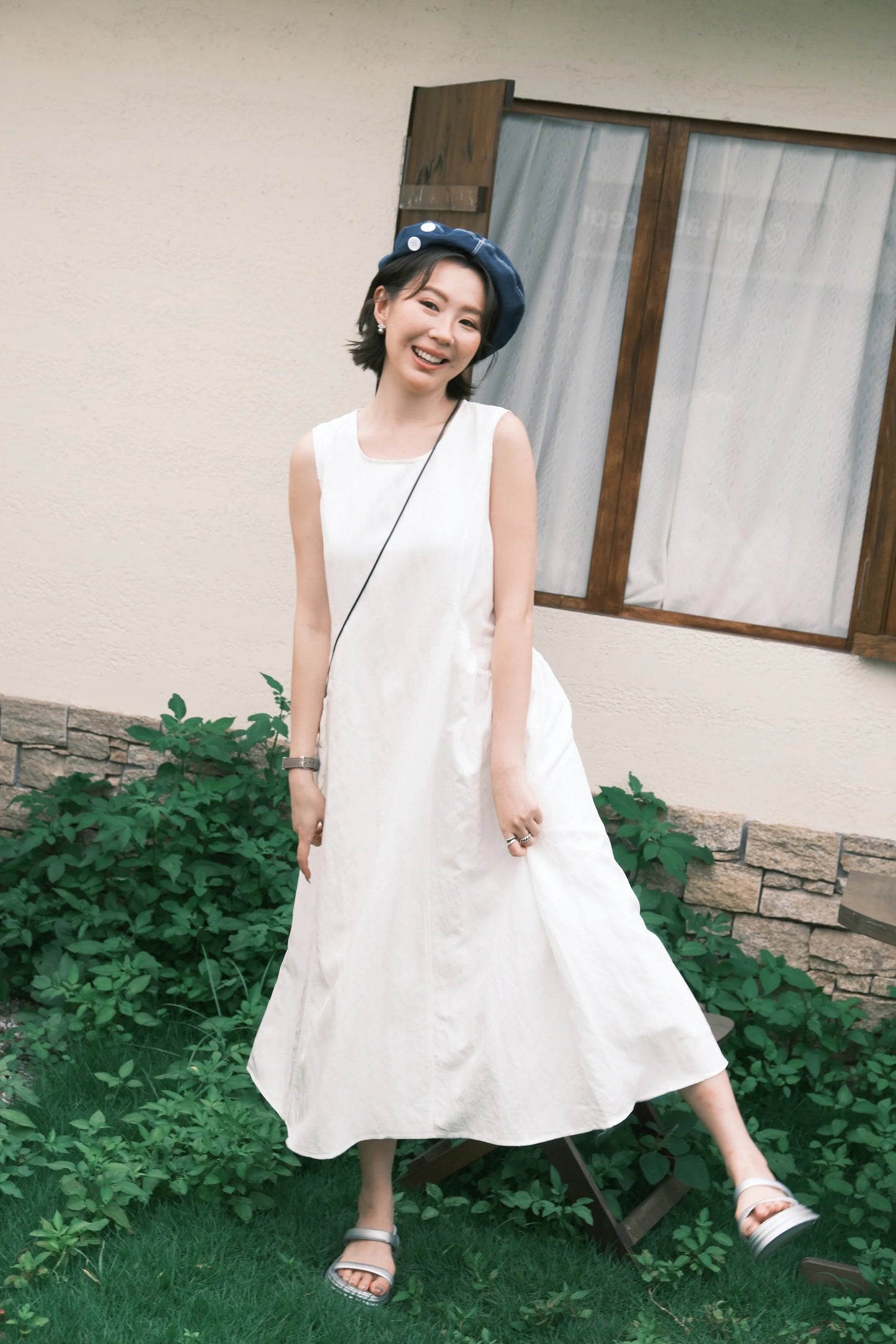 Elodie Midi Dress in Soft White