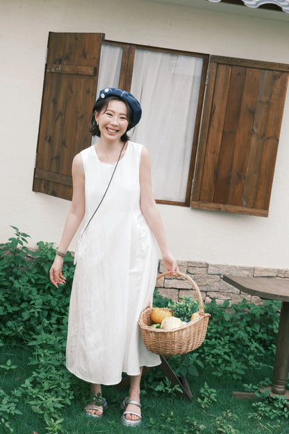 Elodie Midi Dress in Soft White