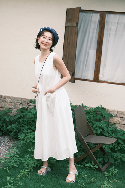 Elodie Midi Dress in Soft White