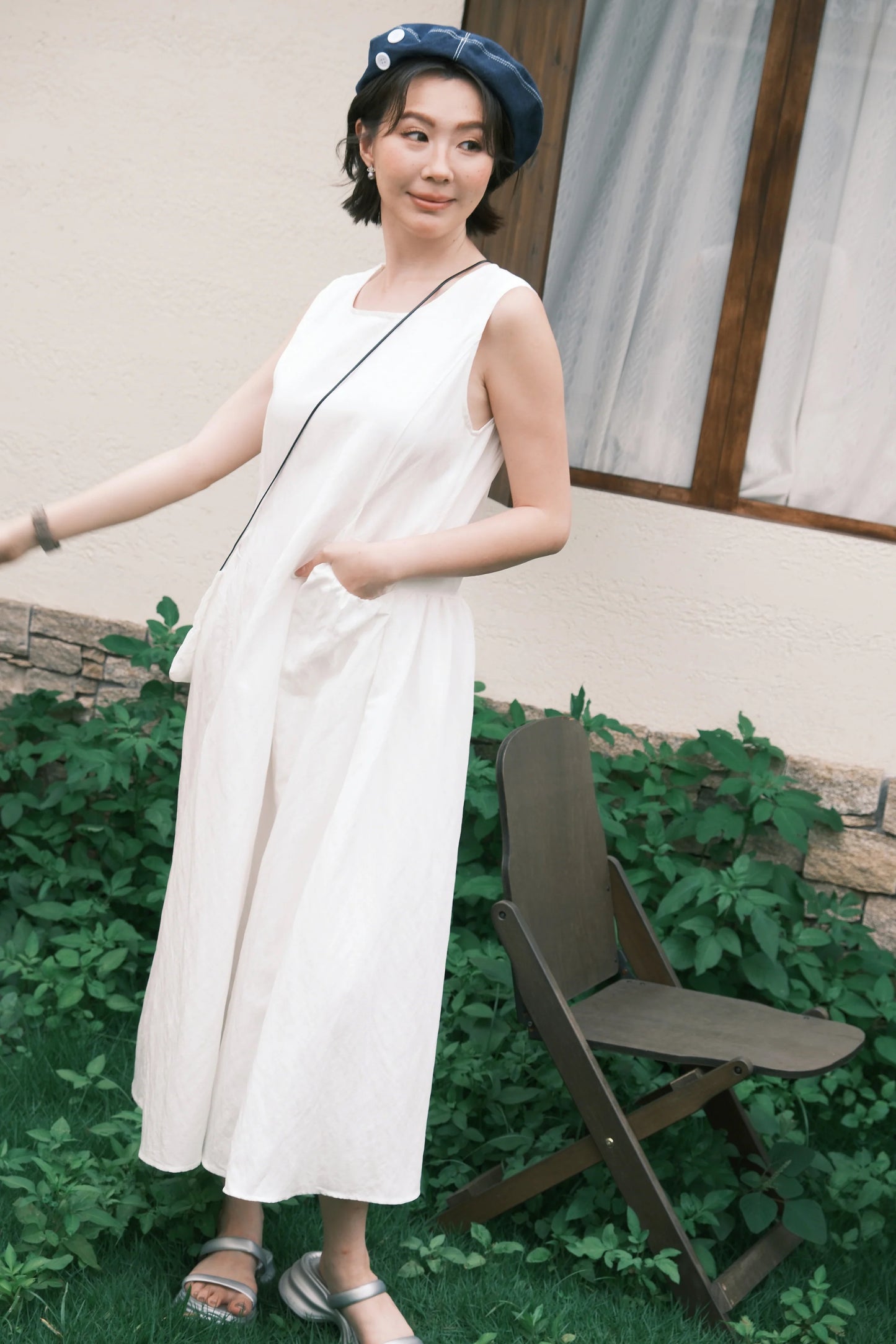 Elodie Midi Dress in Soft White