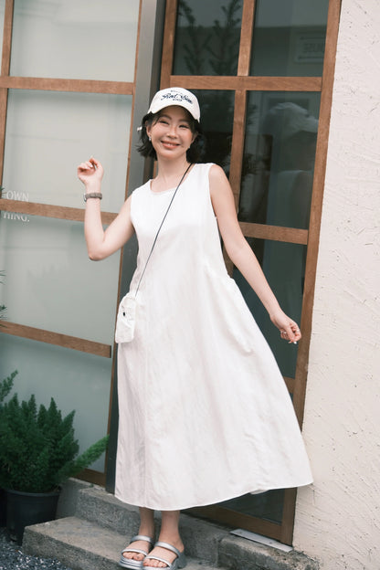 Elodie Midi Dress in Soft White