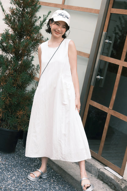 Elodie Midi Dress in Soft White
