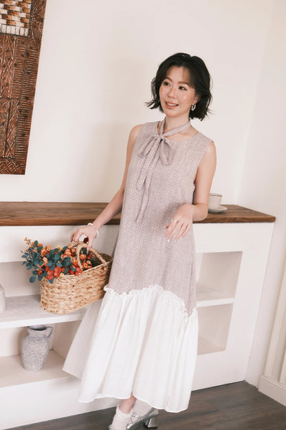 Aurelia Dot Maxi Dress in Lavender Mist