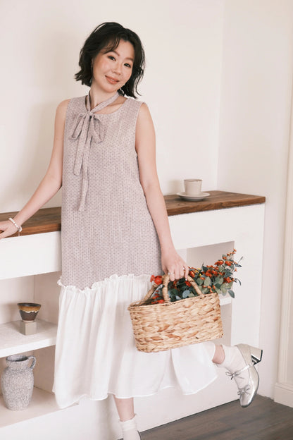 Aurelia Dot Maxi Dress in Lavender Mist
