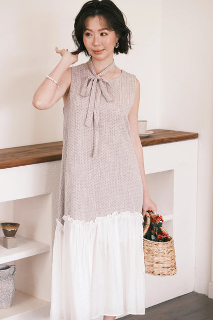 Aurelia Dot Maxi Dress in Lavender Mist