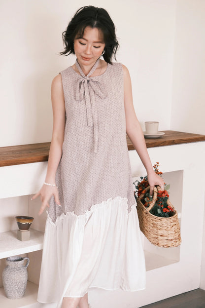 Aurelia Dot Maxi Dress in Lavender Mist