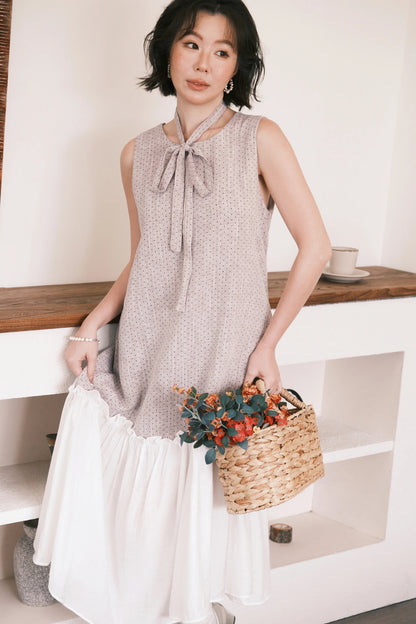 Aurelia Dot Maxi Dress in Lavender Mist