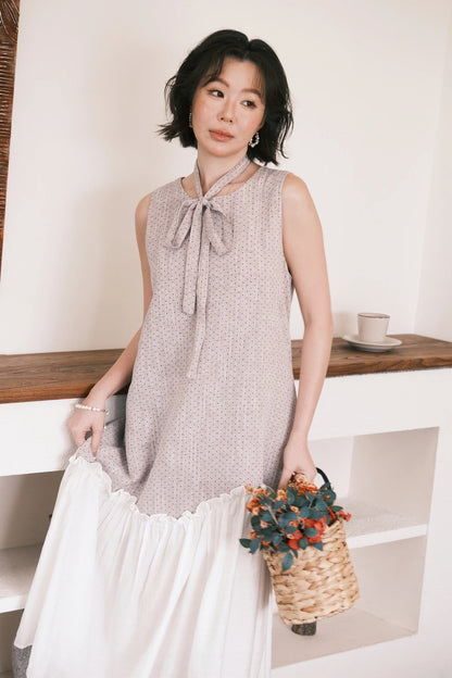 Aurelia Dot Maxi Dress in Lavender Mist
