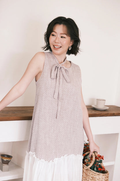 Aurelia Dot Maxi Dress in Lavender Mist