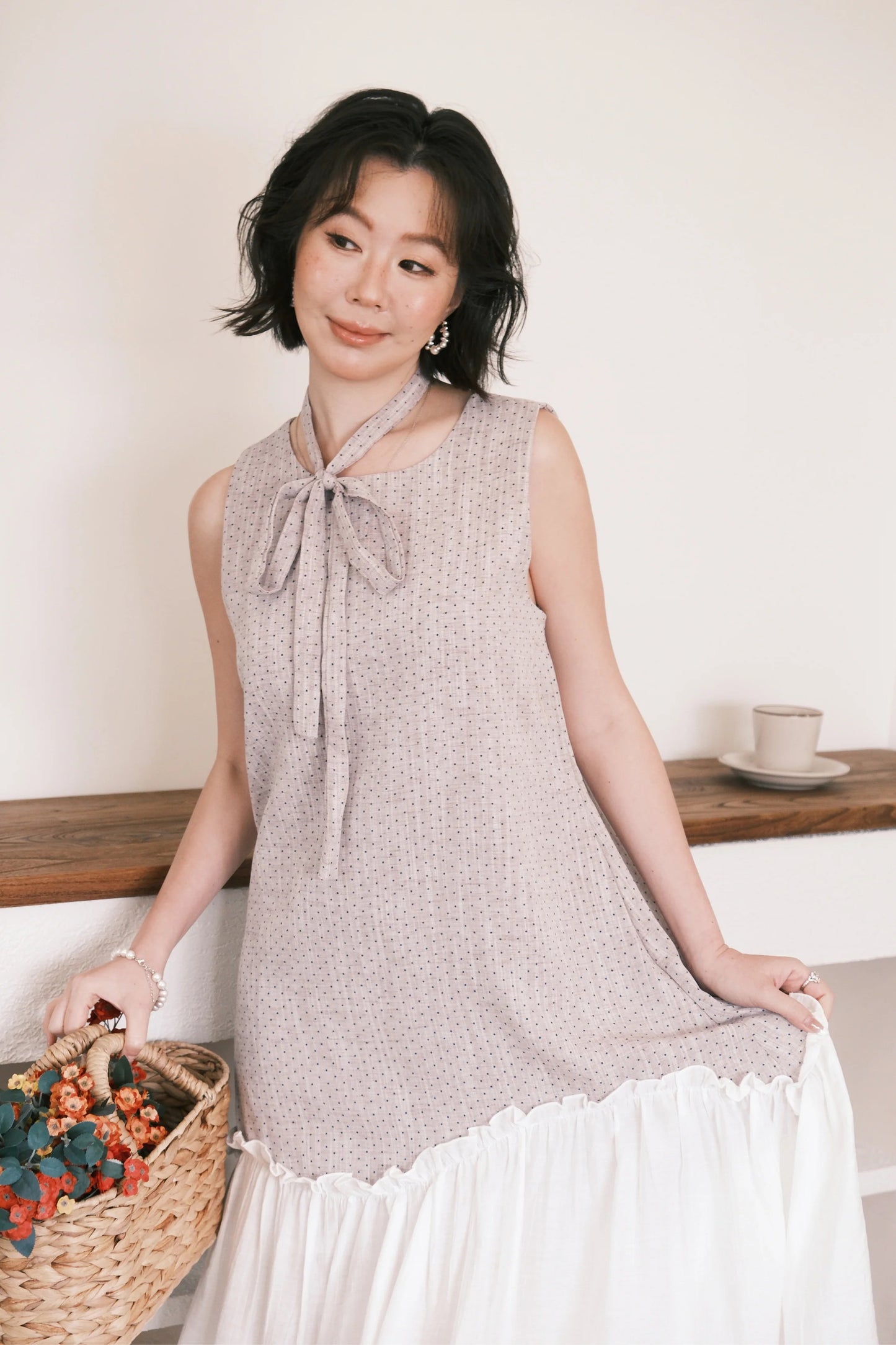 Aurelia Dot Maxi Dress in Lavender Mist