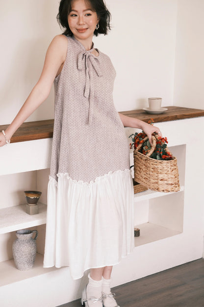 Aurelia Dot Maxi Dress in Lavender Mist