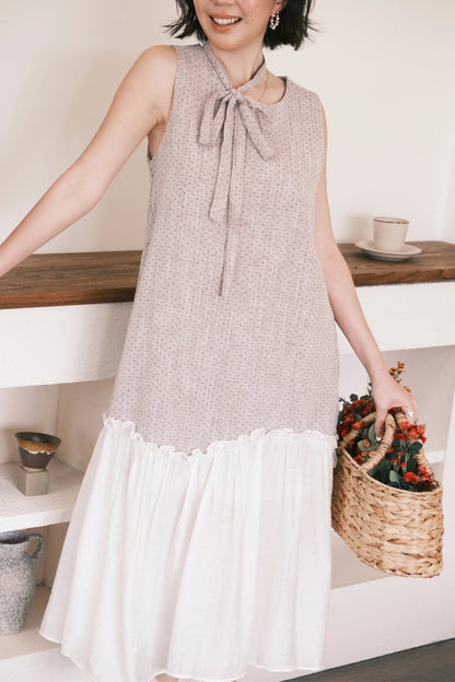 Aurelia Dot Maxi Dress in Lavender Mist