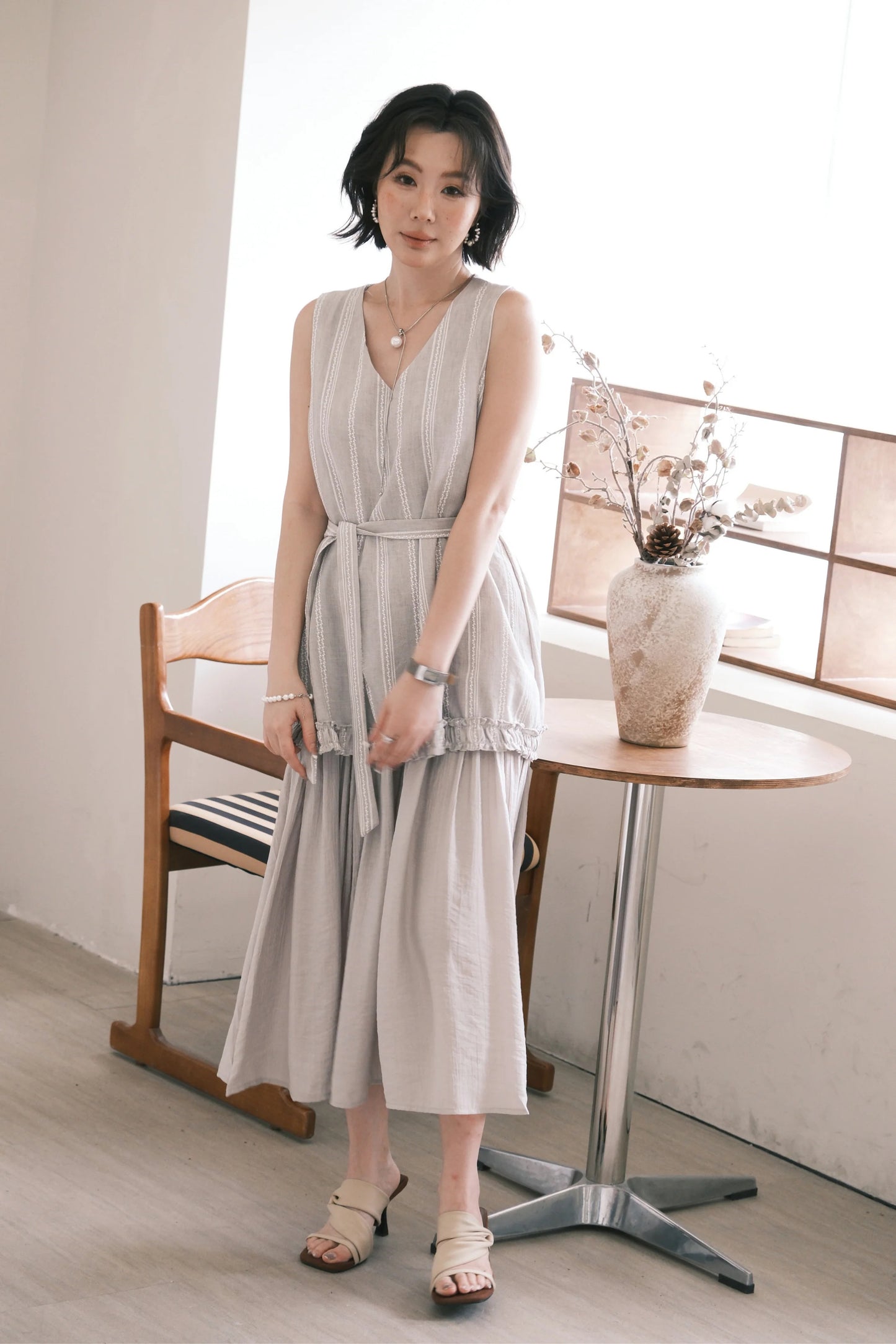 Émilie Layered Dress in Grey