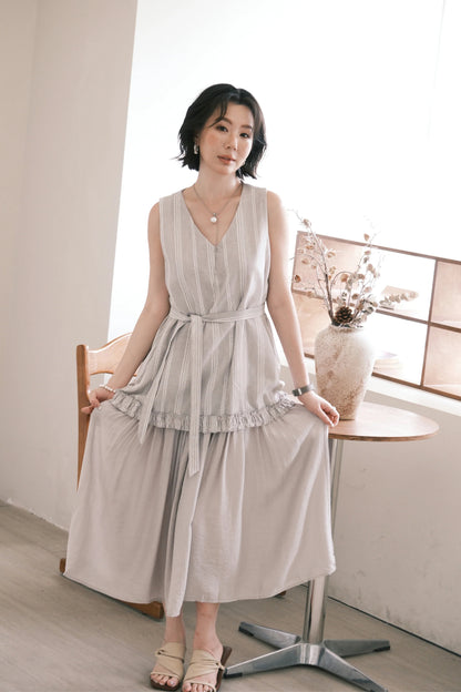 Émilie Layered Dress in Grey