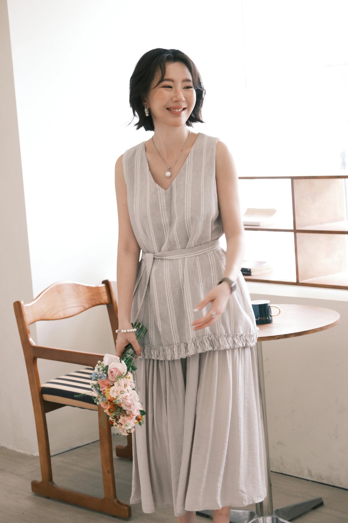Émilie Layered Dress in Grey