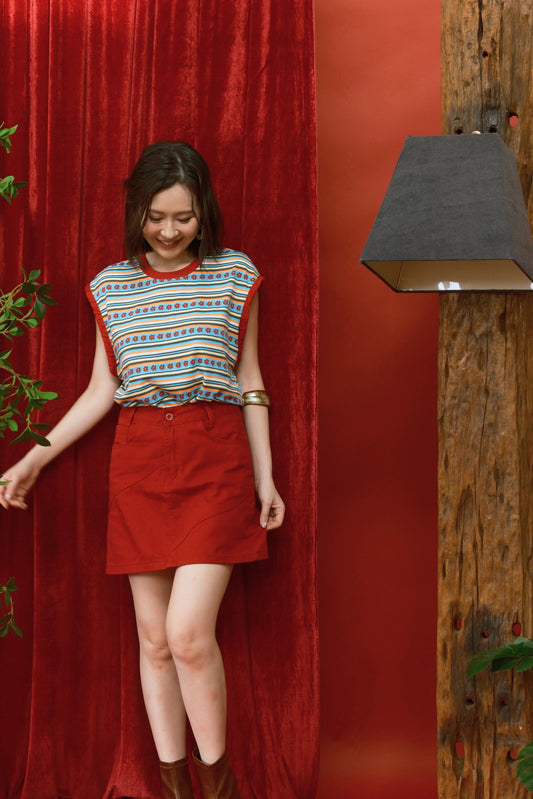 Maribel Folk Stripe Two-Piece Set