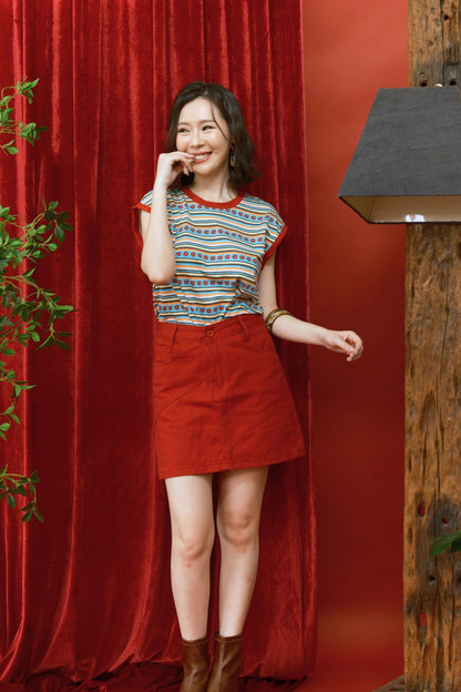 Maribel Folk Stripe Two-Piece Set