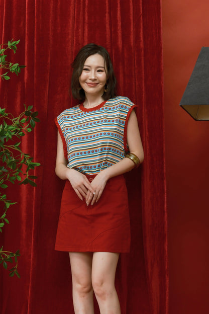 Maribel Folk Stripe Two-Piece Set