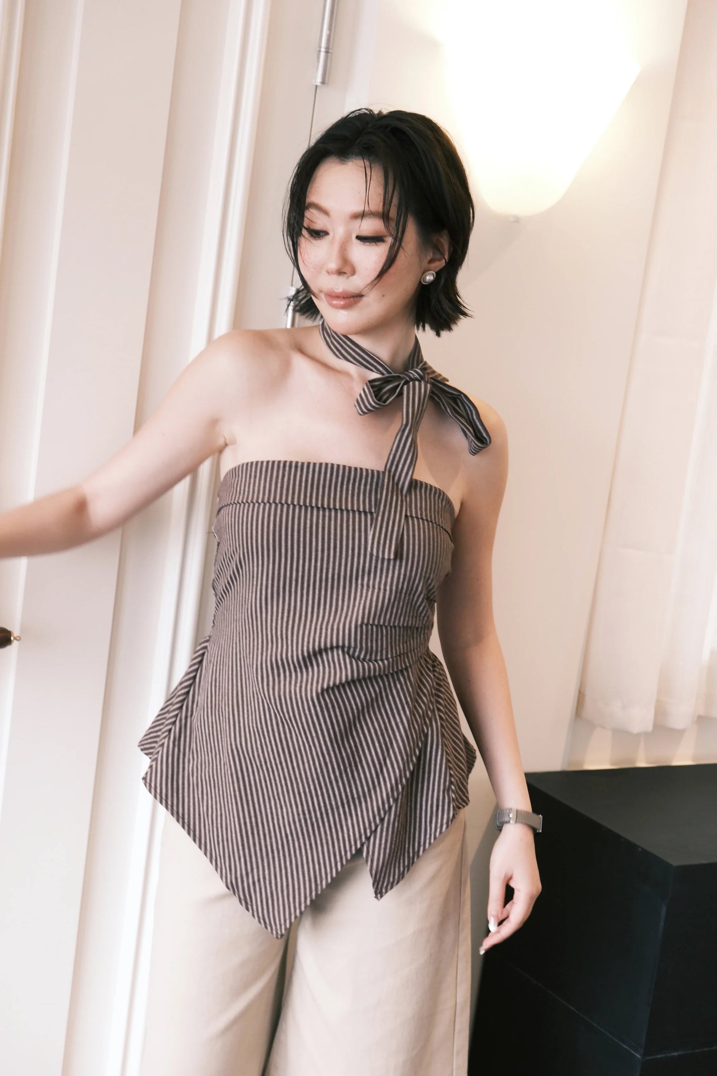 Capri Scarf Top in Coffee