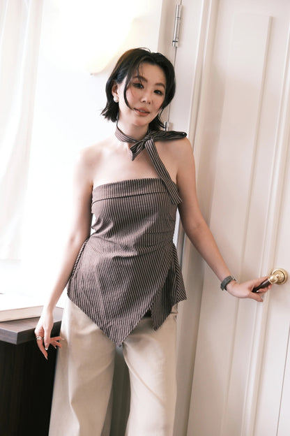 Capri Scarf Top in Coffee