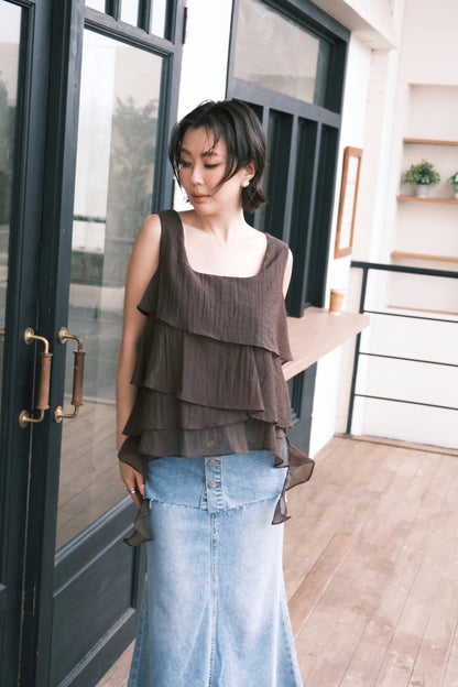 Lumière Top in Coffee