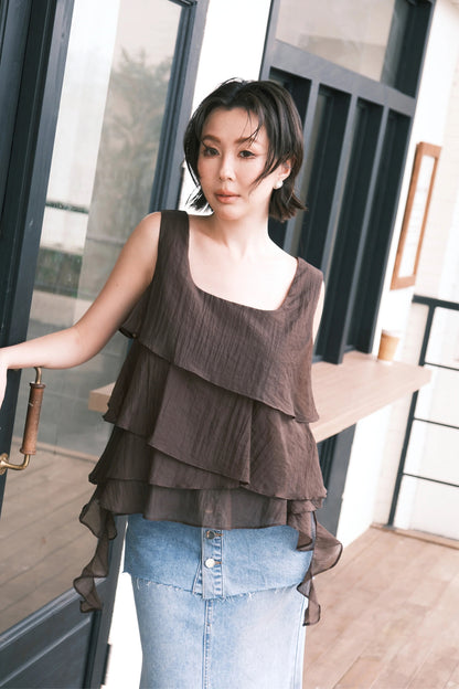 Lumière Top in Coffee