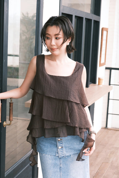 Lumière Top in Coffee