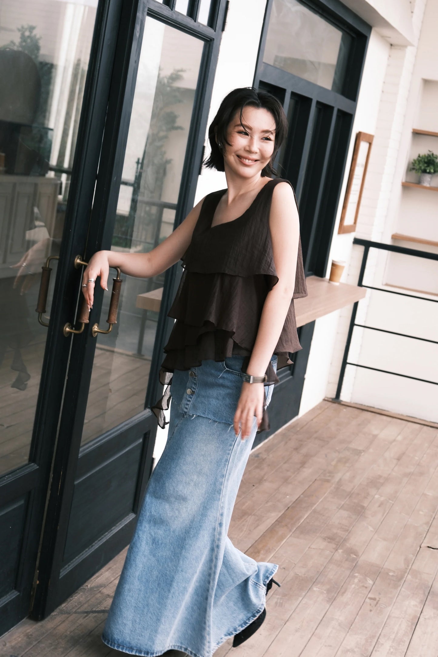 Lumière Top in Coffee
