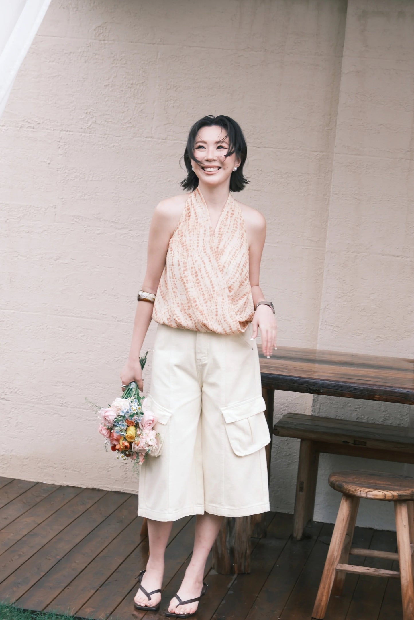 Noémie Pocket Denim Jorts In Light Yellow