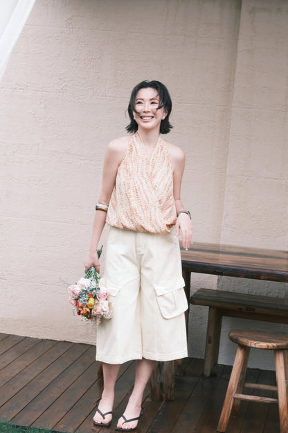 Noémie Pocket Denim Jorts In Light Yellow