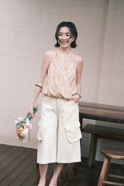 Noémie Pocket Denim Jorts In Light Yellow