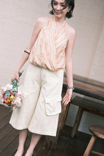 Noémie Pocket Denim Jorts In Light Yellow