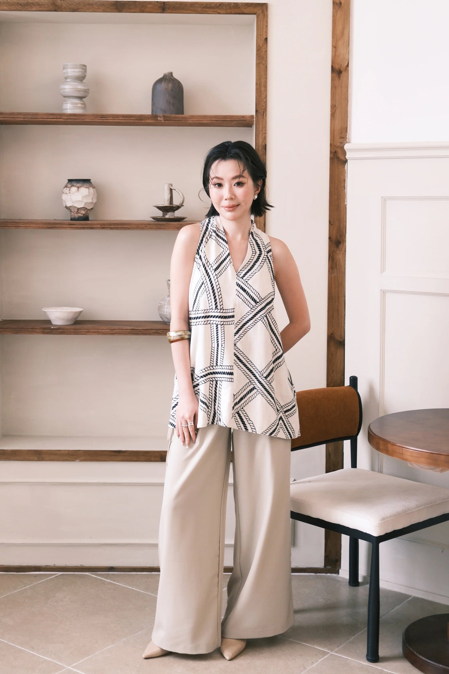 Sloane Wide-Leg Pants in Khaki
