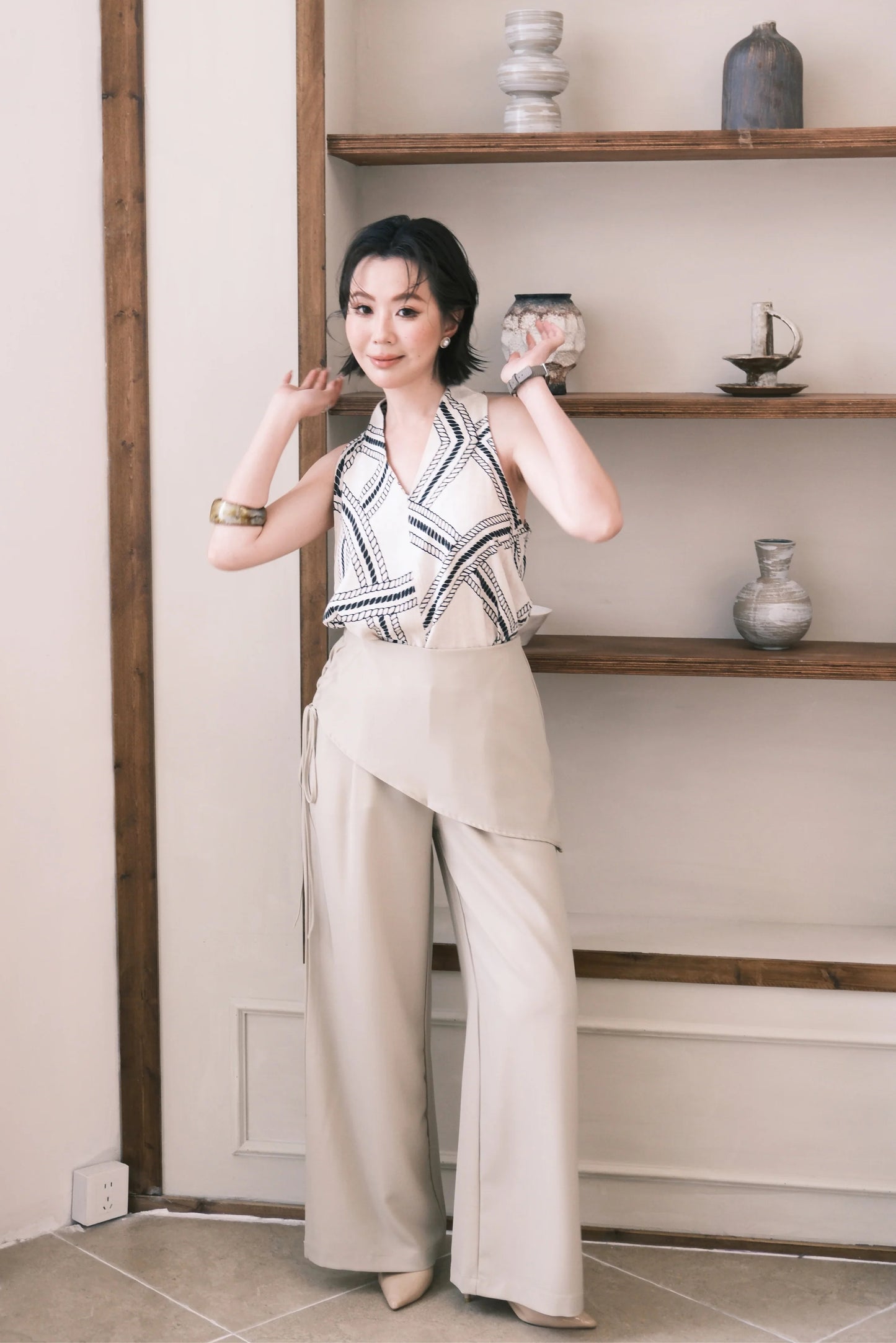 Sloane Wide-Leg Pants in Khaki