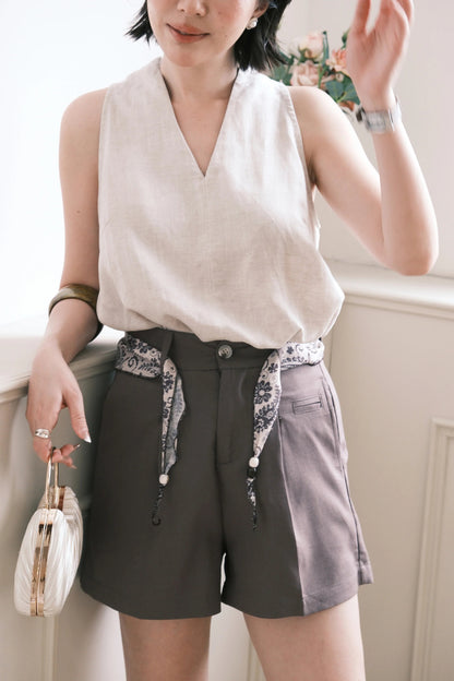 Sienna Tailored Shorts in Grey