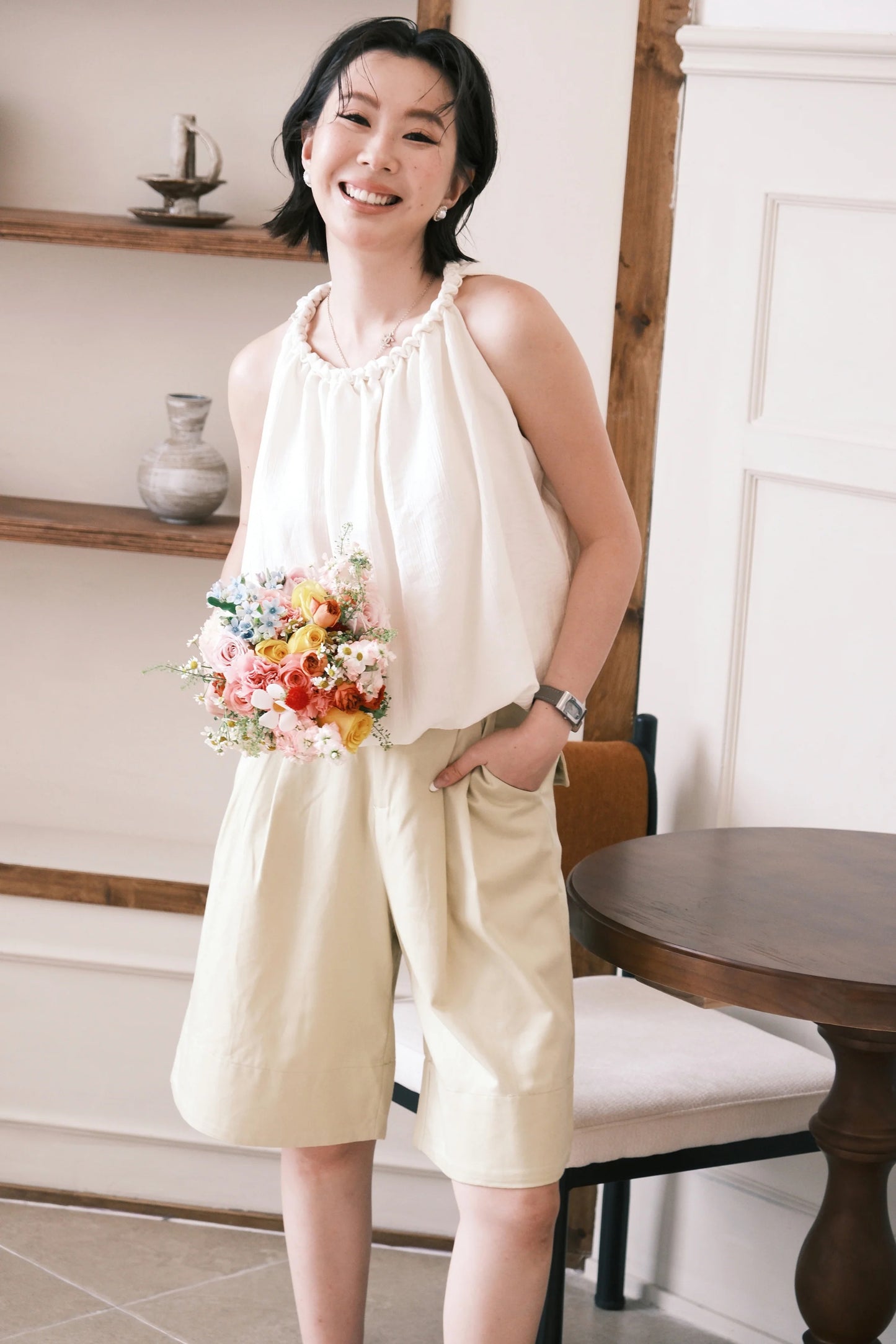 Aurelia Bermuda Shorts in Yellow