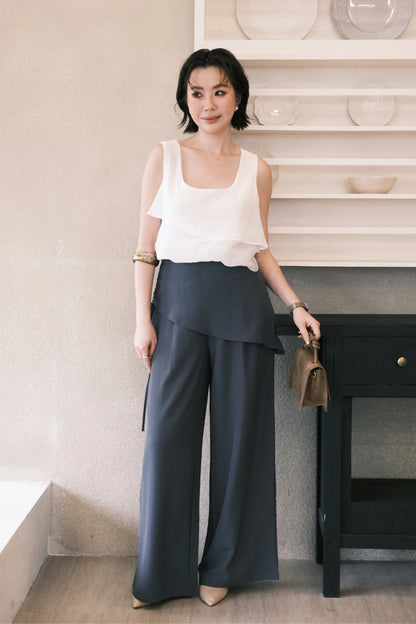 Sloane Wide-Leg Pants in Grey