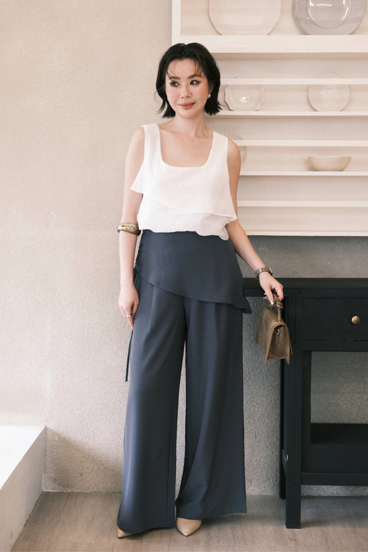 Sloane Wide-Leg Pants in Grey