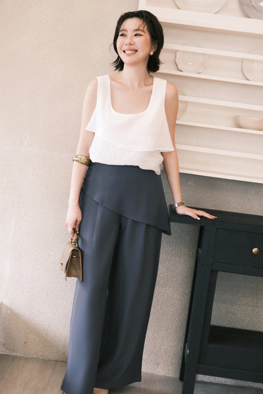 Sloane Wide-Leg Pants in Grey