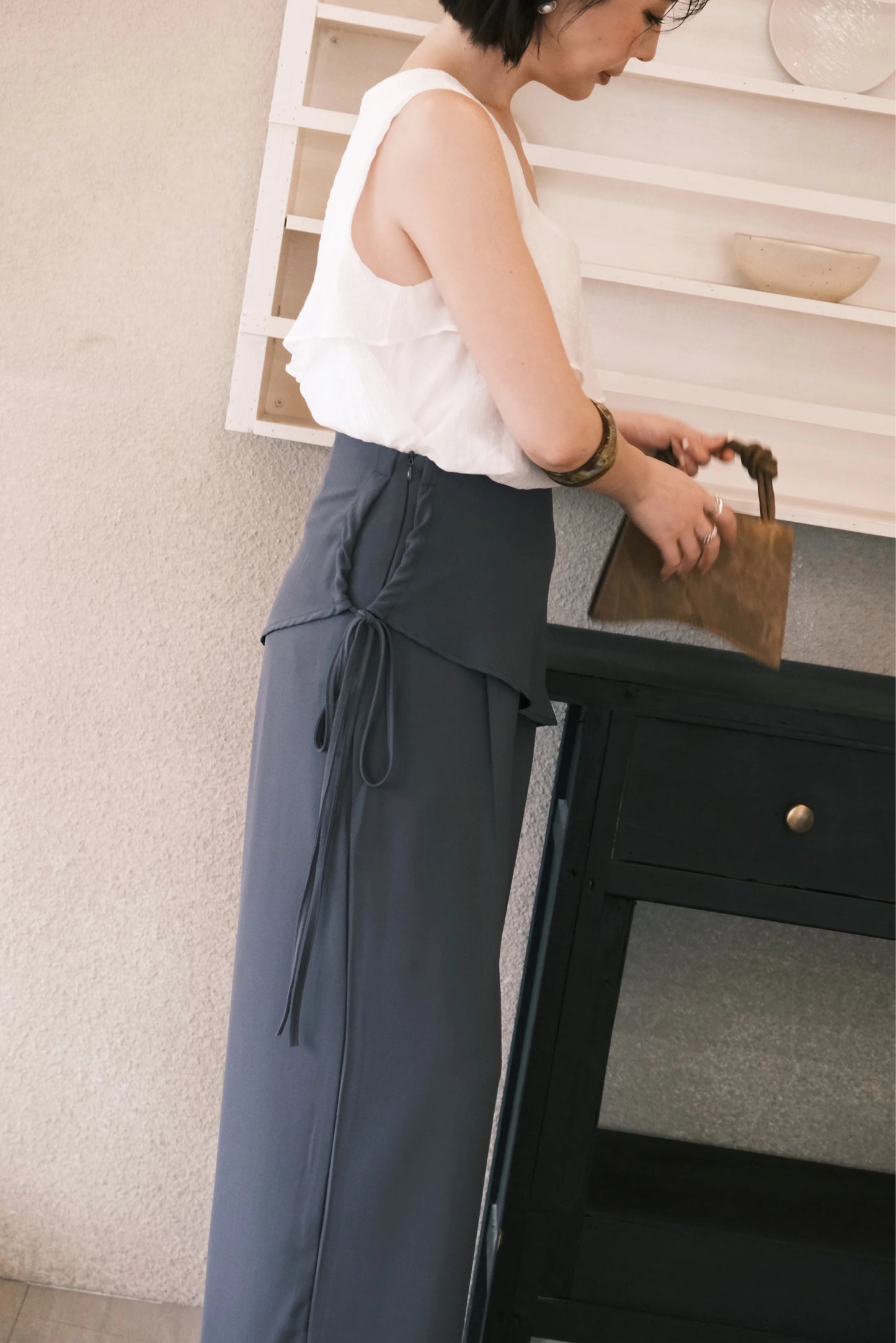 Sloane Wide-Leg Pants in Grey