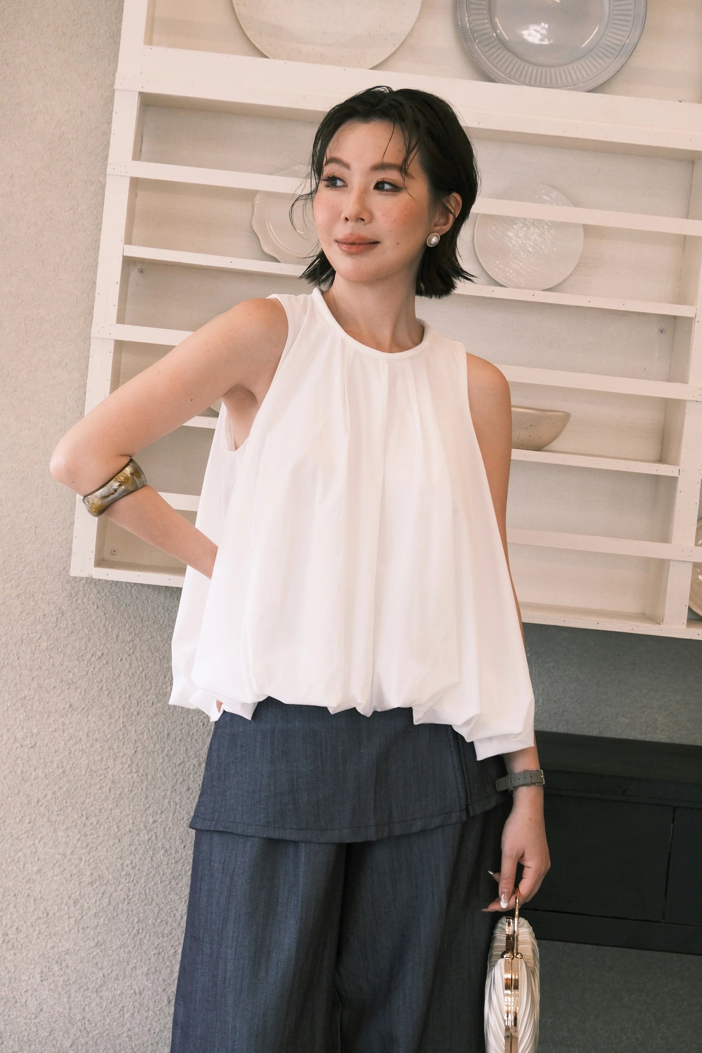 Skye Bubble Top in White